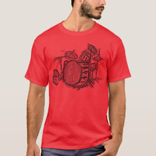 Drum kit rock band grunge t-shirt