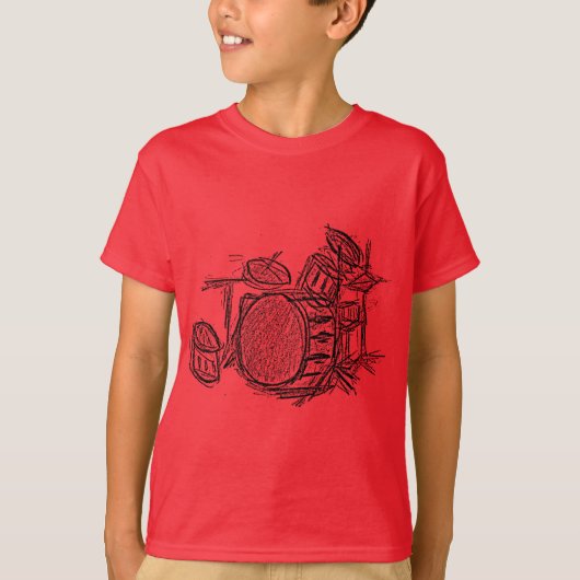 Drum kit rock band grunge t-shirt (Voorkant)