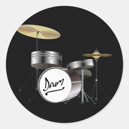 Drum Kit Ronde Sticker (Voorkant)