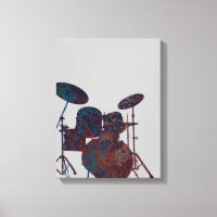 Drum Kit Silhouet Canvas Drummer Muziek Kunst