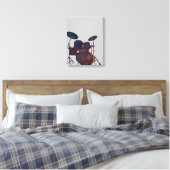 Drum Kit Silhouet Canvas Drummer Muziek Kunst Afdruk (Insitu (Slaapkamer))