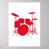 Drum Kit Silhouette Poster (Voorkant)