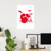 Drum Kit Silhouette Poster (Thuiskantoor)