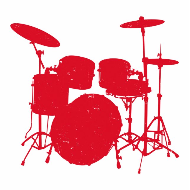 Drum Kit Silhouette Staand Fotobeeldje (Voorkant)
