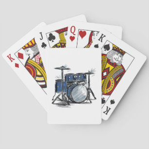 Drum Kit Sketch Music Pokerkaarten
