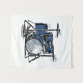 Drum Kit Sketch Music Wandkleed (Voorkant (horizontaal))