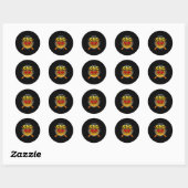 drum kit t a drummer with percussie instruments ronde sticker (Vel)