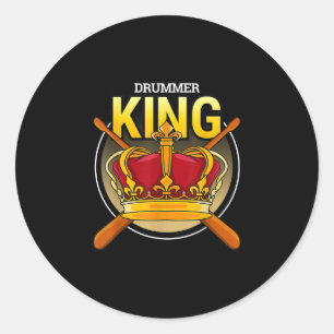 drum kit t a drummer with percussie instruments ronde sticker