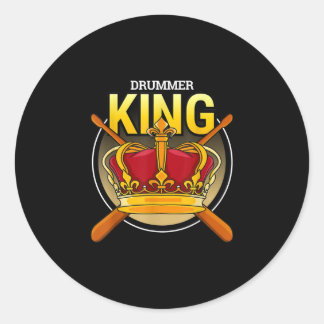 drum kit t a drummer with percussie instruments ronde sticker