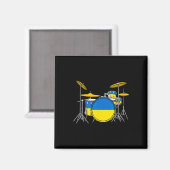 Drum Kit Ukrainian Flag Ukraine Drummer Musician  Magneet (Voorkant / Achterkant)
