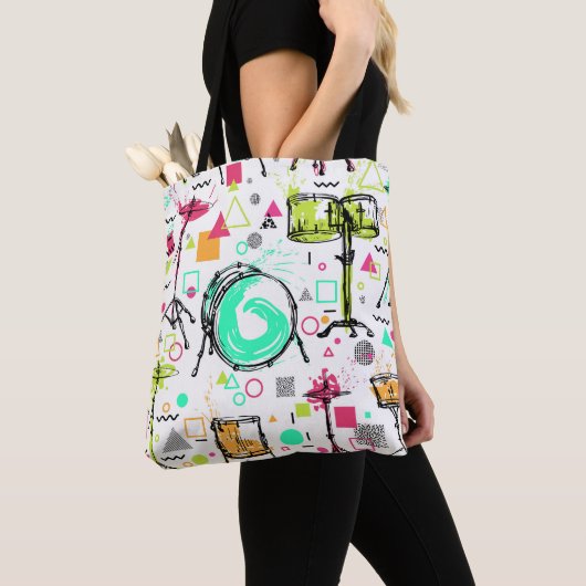 Drum Kit: Waterverf Memphis Retro. Draagtas (Dichtbij)