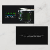 Drum Lessons, Instrument, Music Visitekaartje (Voorkant / Achterkant)
