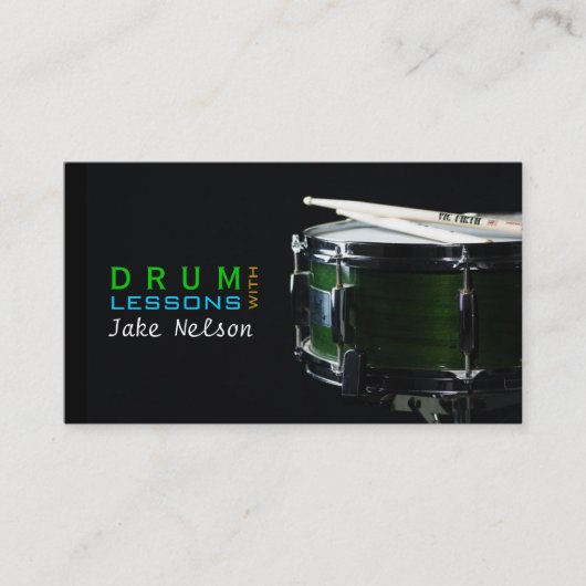 Drum Lessons, Instrument, Music Visitekaartje (Voorkant)