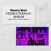 Drum; Levendig Violet Blauw en Magenta Visitekaartje (Voorkant / Achterkant)