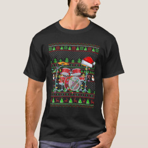 Drum Music Lover Family Matting Ugly Drum Christm T-shirt