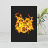 Drum on Fire Music Drum Kit Lover Gift Idee Kaart (Staand voorkant)