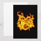 Drum on Fire Music Drum Kit Lover Gift Idee Kaart (Voorkant / Achterkant)
