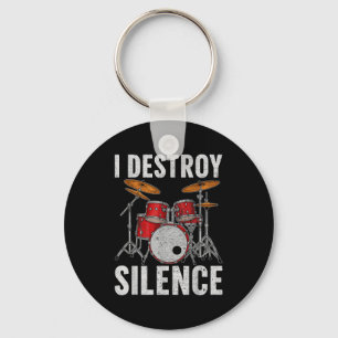 Drum Percussionist Drummers I Destroy Silence Drum Sleutelhanger
