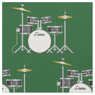 Drum set band muziek musicus Room Decor Green Stof