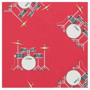 Drum Set band Muzikskamer Decor Red Stof