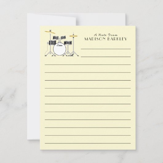 Drum Set Drummer Band Docer Musicus Bedankkaart (Voorkant)