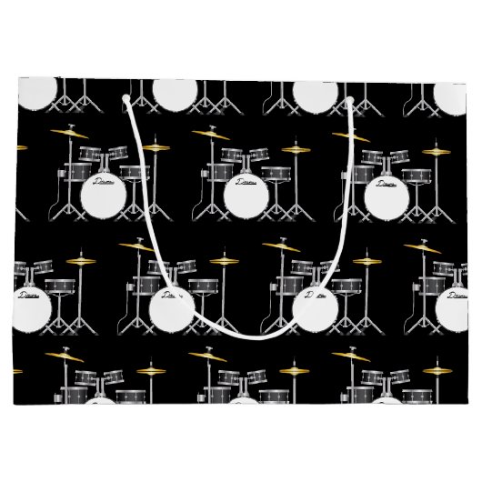 Drum Set Drummer Band Docer Musicus Groot Cadeauzakje (Achterkant)