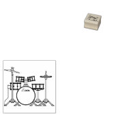 Drum Set Drummer Band Docer Musicus Rubberstempel (Gestempeld)
