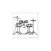 Drum Set Drummer Band Docer Musicus Rubberstempel (Afrduk)