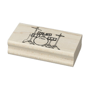 Drum Set Drummer Band Docer Musicus Rubberstempel