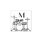 Drum Set Drummer Band Docer Musicus Rubberstempel (Afrduk)