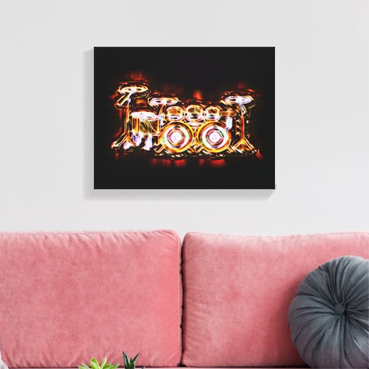 Drum set met contrabas canvas afdruk (Insitu (Woonkamer))