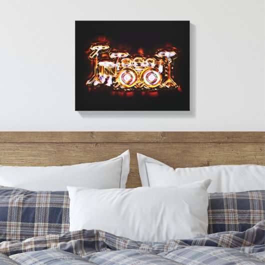 Drum set met contrabas canvas afdruk (Insitu (Slaapkamer))