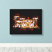 Drum set met contrabas canvas afdruk (Insitu (Houten vloer))