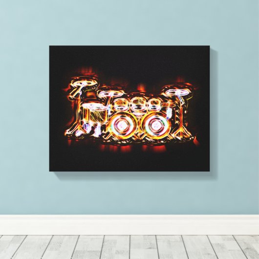 Drum set met contrabas canvas afdruk (Insitu (Houten vloer))