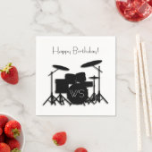 Drum Set Monogram Birthday Servet (Insitu)