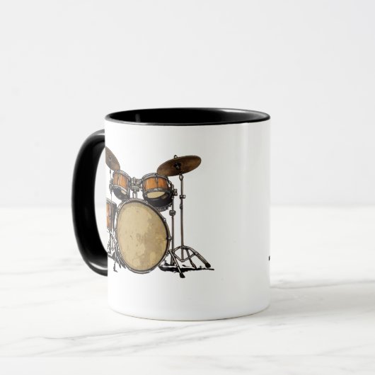 Drum Set Muziek Drummer-Muziekinstrument Mok (Voorkant links)