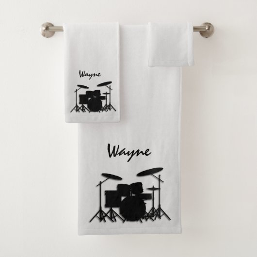 Drum Set Muziek Ontwerp Persoonlijk Bad Handdoek (Insitu)