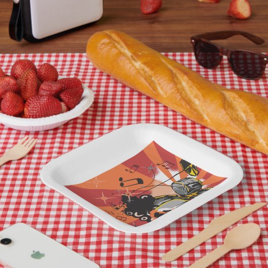 Drum Set Muziek Papieren Bordje (Picknick)