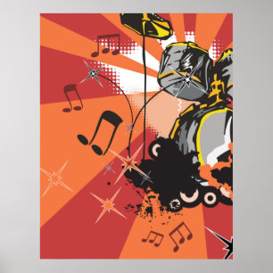 Drum Set Muziek Poster