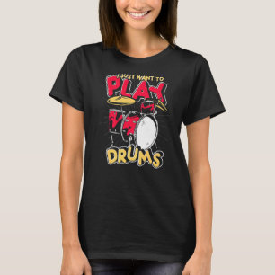 Drum Set percussie muziek drummer drums T-shirt