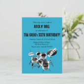 Drum Set Rock n' Roll Rocker Birthday Party Kaart (Staand voorkant)