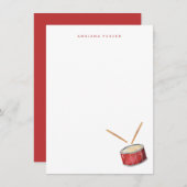 Drum Stationery - Drum bedankje Kaarten Notitiekaartje (Voorkant / Achterkant)