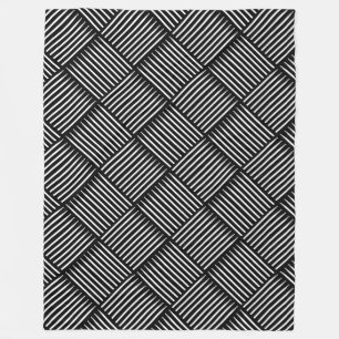 Drum Stick Crosshatch Zwart Fleece Deken