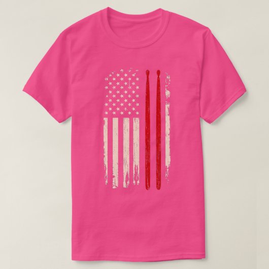  drum Sticks Amerikaanse vlag Funny Drummer Gi T-shirt (Design voorkant)