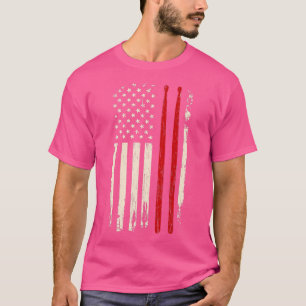 drum Sticks Amerikaanse vlag Funny Drummer Gi T-shirt