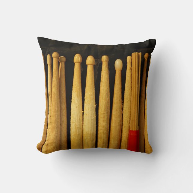 Drum Sticks Drummer Musician Percussion Pillow Kussen (Voorkant)