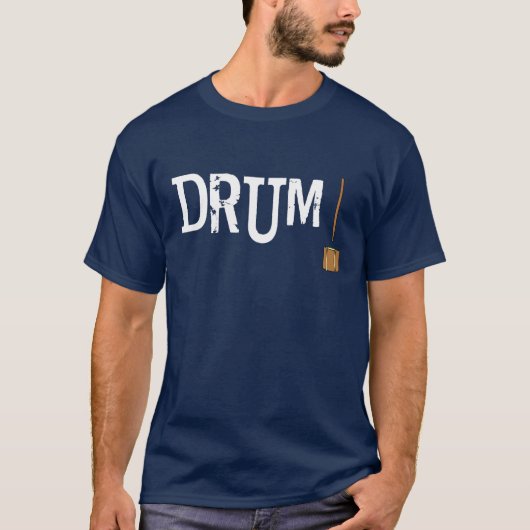 Drum! Witte tekst T-shirt (Voorkant)