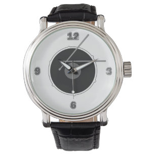 Drum Zwart en Wit Rock Muziek Cool Horloge