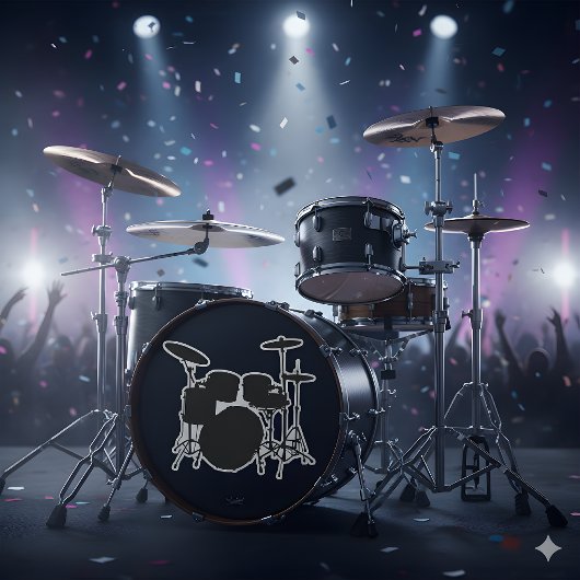Drumbeat Delight: Drumkit Silhouet Sticker