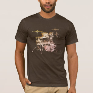 Drumkit koele bruine drummer t-shirt